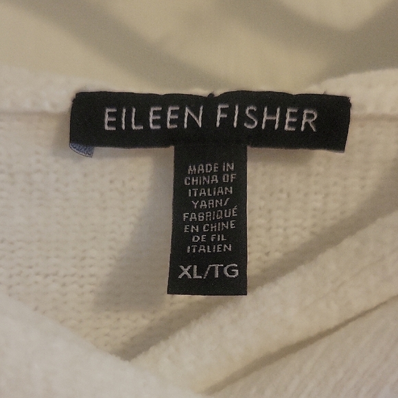Eileen Fisher Womans SzXL organic cotton Soft White hooded long sleeve Sweater - Picture 2 of 6